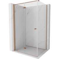 Mexen Mist-F T faltbare Duschkabine links 110 x 85 cm, transparent, gebürstetes Kupfer - 8A6T-110-085-65-00-L