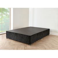 4FT Black chenille Divan Bed with no mattress