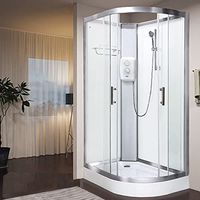 Vidalux Pure E 1200 x 800 Electric Left Shower Cabin Triton Lux Metal 8.5KW