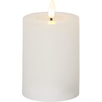 LED Stumpenkerze Flamme Flow, Wachs, Weiß, 12,5cm