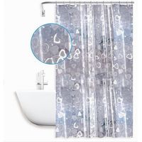 Tenda Doccia Vasca Bagno Impermeabile 12 Ganci Effetto 2d Cuori 240x200 Cm 59810