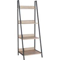 Ladder Bookcase Unit with Metal Frames - Metal - 52 x 46 x 146 cm - Oak/Grey