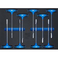 Juego llave de vaso bgs mango T cromado 6 14 mm