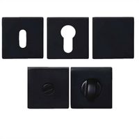 Rosace Carrée Soho Noire - Clé I Design Moderne, Finition Noire Mate - Eurowale