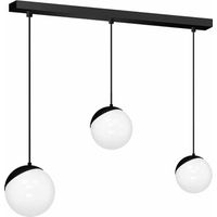 Lampada a sospensione sferica 1 E14 nera milagro MLP7237