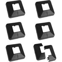 Post Base Cover, 6 Plastic Post Base Cover Plates 30x30mm Decorative Split Post Skirt Cover for Stair Handrail Fence (Black)