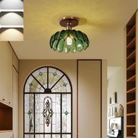 Plafonnier en verre, plafonnier rétro,plafonnier d'ambiance,plafonnier pour couloir,idéal pour les cuisine et les entrées(lumière tricolore)