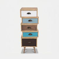 Cómoda de madera ahorraespacio con 5 cajones Colorado