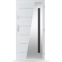Porte d'entrée Adèle 80-90-100cm en acier - Couleur: Blanc - Poussant: Gauche - Dimensions: 100 cm