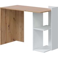 Table de bureau Kenia en chêne Nodi et blanc Artik 78x100x52 cm