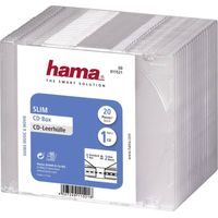 Hama Etui à CD Slim 00011521 1 CD/DVD/Blu-Ray transparent Polystyrène 20 pc(s)