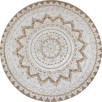Vidaxl – Tapis kilim rond en jute tressé 150 cm – Impression Mandala – Texture douce et durable – Décoration intérieure unique