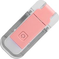 Lampe de lecture LED à pince, rechargeable par USB, 3 niveaux de luminosité, lumière blanche chaude, rose, idéale pour la lecture nocturne.