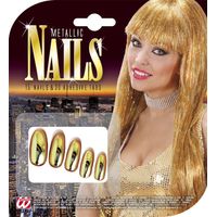 Lange Nagelspitzen in Metallic-Gold