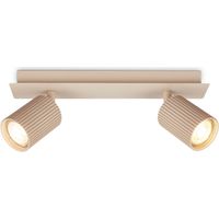 Briloner Deckenlampe Schwenkbar 32x7x9 cm GU10 Fassung max. 9W 2-flammig Beige - Deckenstrahler Wohnzimmer Flur Küche Büro