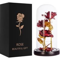 Coffret cadeau de roses, cadeau d'anniversaire pour femme, roses préservées pour maman (3 roses)