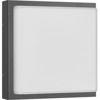 LCD APPLIQUE MURALE AVEC DÉTECTEUR DE MOUVEMENT 1 X E27 13 W GRAPHITE EN ACIER INOXYDABLE ET VERRE OPALE 045SEN