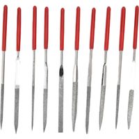 10 Stück assortierte Mini-Diamant-Nadelhülsen mit 2x100 mm Stangen, vielseitiges Diamant-Schleifset aus Metall für Juweliere, Glas-, Holz- und Modellbauarbeiten