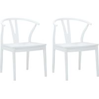 vidaXL Chaise de salle à manger 2 pcs Blanc et Blanc