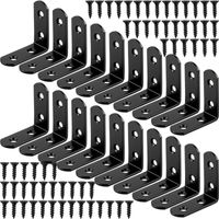 20 Stück schwarze rechtwinklige Montagehalterungen, L-förmige Halterungen, 90-Grad-Winkelhalterungen aus Edelstahl, 40 x 40 mm