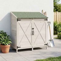 vidaXL Garden Shed with Roof White 106 x 56 x 113.5 cm Solid Fir Wood