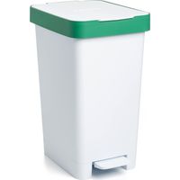 TATAY Pattumiera Smart, 25L di Capacita, Pedale Retrattile, Polipropilene, senza BPA, Sacco della Spazzatura da 30 litri, Verde Riciclaggio, Misure 26 x 36 x 47cm