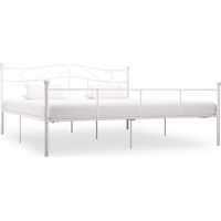 Bettgestell, Schlafzimmerbett/Doppelbett, Erwachsenenbett Weiß Metall 180×200 cm XTJTE857813
