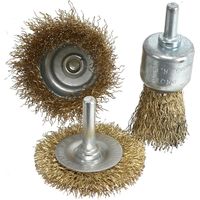 EUROTOOLS Ensemble de brosses coupelles, pour perceuse et tournevis sans fil, cuivré