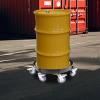 Camion de manutention de baril d'huile, 55 gallons 8 roues Q235 chariot à tambour en acier pour atelier, usine, entrepôt, capacité maximale 907kg