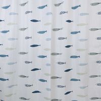 GEDY TTE13671800 Cortina 180X200 cm Blanco-Azul - ref: TTE13671800