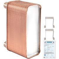 Mophorn Heat Exchanger, 3/4 » MNPT Ports, 40 Plate Stainless Steel 316L Brazed Heat Exchanger, Plate Chiller for Hydronic Heating