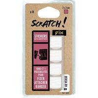 SCRATCH FIX - Carré adhésif scratch blanc 20mx20mm blister de 8