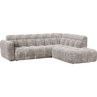 BELIZ - Canapé d'angle en tissu taupe - Angle droit