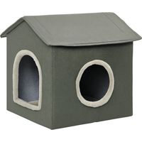 Katzenhöhle mit Kissen, Katzenbett, Haustier-Reisebett, waschbares Kissen, Khaki/Grün