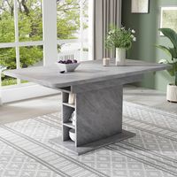 Table à manger extensible, Table à manger avec rangements, Table à manger rectangulaire, Table basse / Table d'appoint, Table à manger moderne et minimaliste en fer, Table à manger multifonction gain