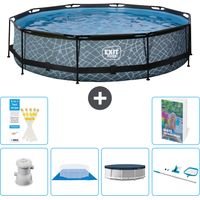 Exit-toys Piscine Exit Ronde - Effet Pierre - 360x76 cm - 7-pièces S225