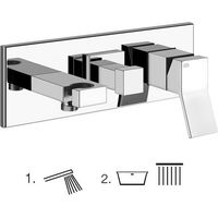 Gessi Rettangolo K, kit prêt à poser pour mitigeur monocommande
