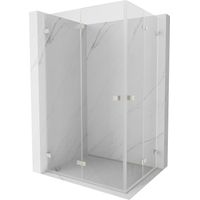 Mexen Lunar-F Duo Faltbare Duschkabine 90 x 80 cm, transparent, gebürsteter Nickel - 836-090L-080P-97-00