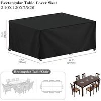 L&H-Cfcahl – Housse salon de jardin 240x120x75cm – Tissu Oxford 420D imperméable – Protection anti-UV et coupe-vent – Sangles réglables