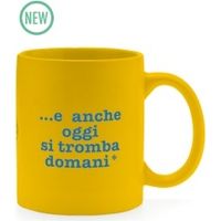 Più Forty +40 Mug Ceramica con Manico 32,5 Cl Stampa "E Anche Oggi..." Giallo Mat