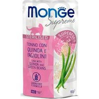 Thon stérilisé Monge Supreme pour chat avec quinoa et haricots verts 80 g