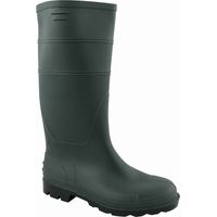 Stivali di tela rivestiti in PVC verde, senza elementi di sicurezza, taglia 44.