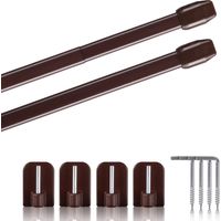 2 - Tringle à rideau - Accessoire de fenêtre - Extensible et sans perçage - Pour salon et chambre - Marron - 110-150 cm