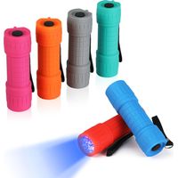 EverBrite Jeu de Lampe Torche UV 6 Pièces, Lampe UV avec 9 LEDs, 395 nm Lumière Noire Détecteur pour Traceurs Fluorescents Chien Chat Tapis Détecteur Urine Scorpion Vérifie L'argent