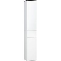 Mobile Bagno con Ripiano Regolabile, 2 Ripiani Chiusi e un Cassetto , 30x28x180 cm, Bianco