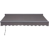 Store banne manuel semi coffre 3x2,5m – Toile polyester 280g/m² résistante UV – Armature aluminium gris – Manivelle gauche – SAV
