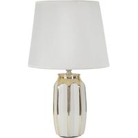 Ferretti Tavolo lámpara de mesa blanca y dorada 40,5 cm