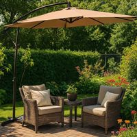 Parasol Menorca Ø300 avec pied croisé – taupe