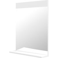 Espejo de baño de pared con estante abierto blanco 50x12x60 cm