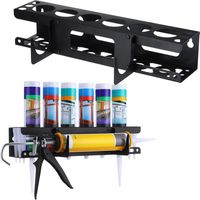 Support mural pour pistolet à calfeutrer et support à base horizontale pour pistolet à calfeutrer, idéal pour garage et espace de travail. Ce support mural peut accueillir 6 tubes et buses de calfeutr